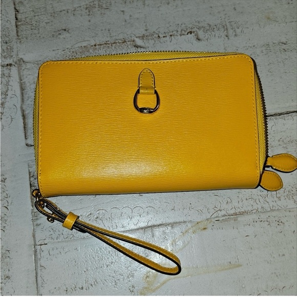 Lauren Ralph Lauren Yellow Wristlet Clutch - Picture 3 of 5